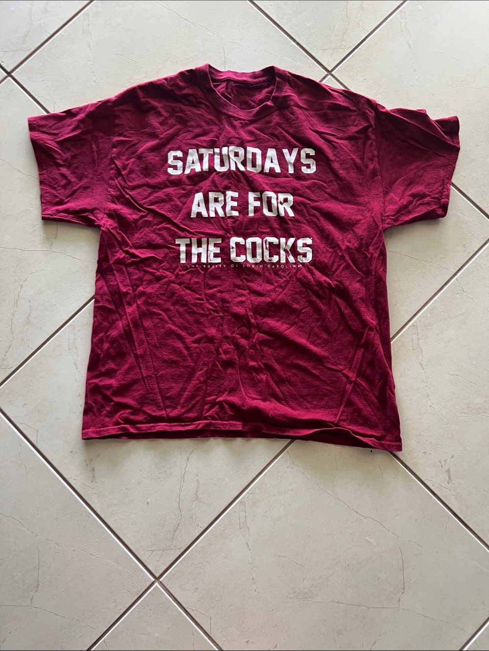 Saturdays Are For The Cocks Maroon Graphic Tee
